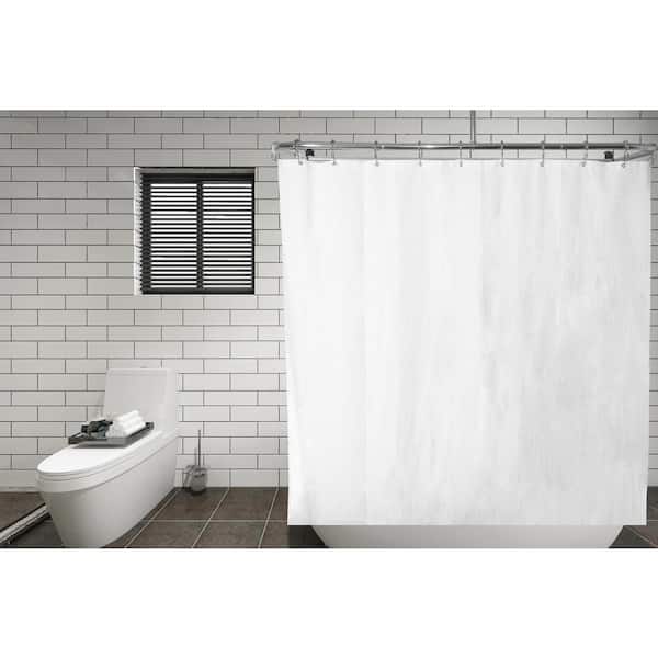 Utopia Alley Rustproof Wall Mounted Aluminum D-shape Shower Rod With Ceiling Support for Tubs, 60x25 in., Chrome