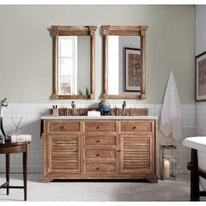 Savannah 60 in. W x 23.5 in. D x 34.3 in. H Double Bath Vanity in Driftwood with Quartz Top in Eternal Jasmine Pearl