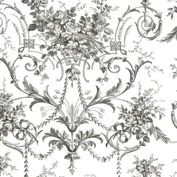 Laura Ashley Tuileries Charcoal Grey Wallpaper