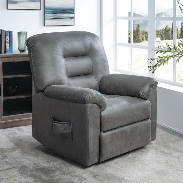 Gray Power Lift Recliner Chair with Massage Electric Reclining and Footrest