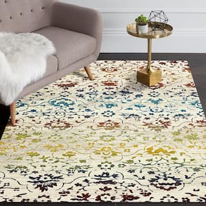 Gala Distressed Trellis Red Multi 4 ft. x 6 ft. Indoor Area Rug