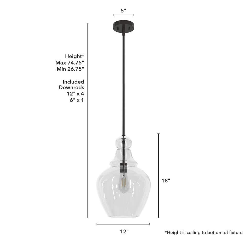 Maple Park Noble Bronze Glass Bell Pendant Light