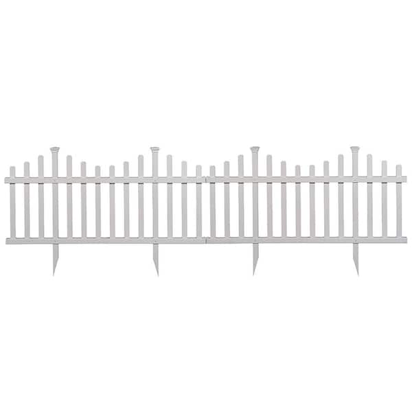 Zippity Outdoor Products 2.5 ft. x 4.7 ft. Madison No-Dig Vinyl Garden Picket Fence Panel Kit (2-Pack)