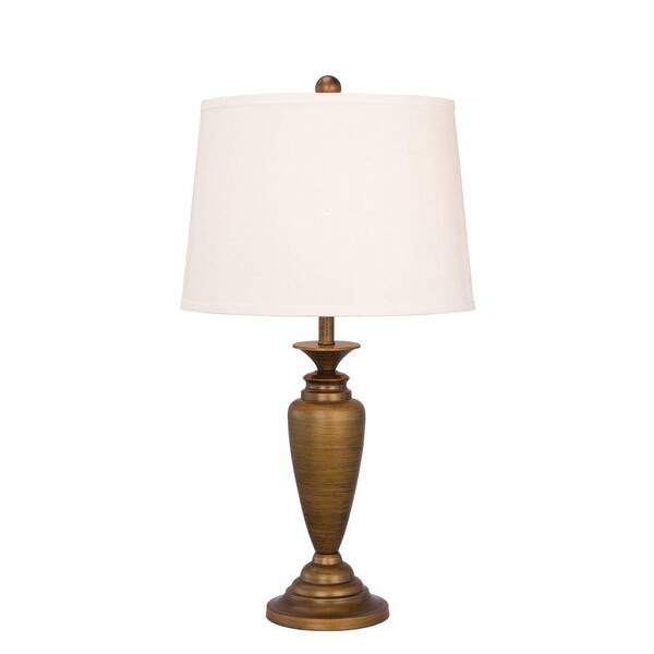 Fangio Lighting 26.5 in. Antique Brass Metal Table Lamp