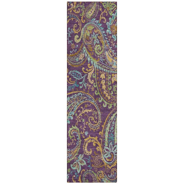 Addison Rugs Chantille ACN533 Purple 2 ft. 3 in. x 7 ft. 6 in. Machine Washable Indoor/Outdoor Geometric Runner Rug