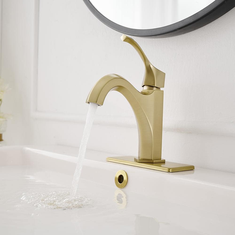 Brushed Gold Single-Handle Modern Bathroom Faucet