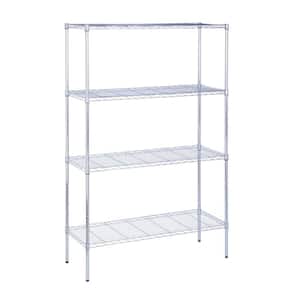 Chrome 4-Tier Metal Wire Shelving Unit (18 in. W x 72 in. H x 48 in. D)