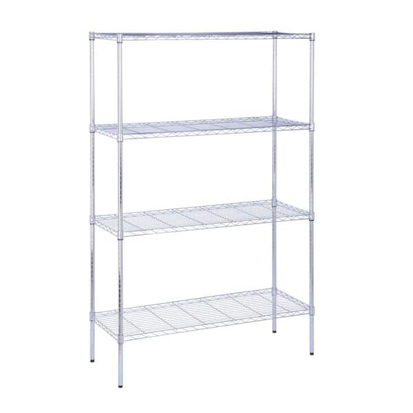 Honey-Can-Do Chrome 4-Tier Metal Wire Shelving Unit (18 in. W x 72 in. H x 48 in. D)