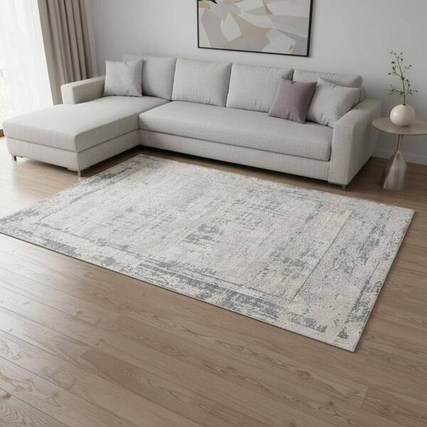 Beige 8 ft. x 11 ft. Woven Abstract Rectangle Indoor Area Rug