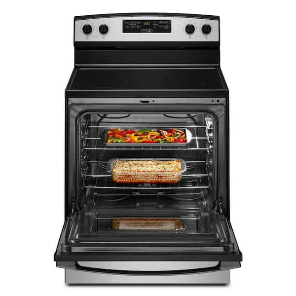30 in. 4-Burner Elements Freestanding Electric Ranges in Stainless Steel with Extra-Large Oven Window