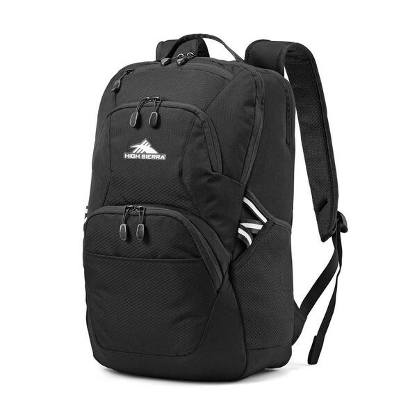 High Sierra Swoop SG 5.9 in. Backpack Bookbag with Laptop Drop Protection Pocket in Black