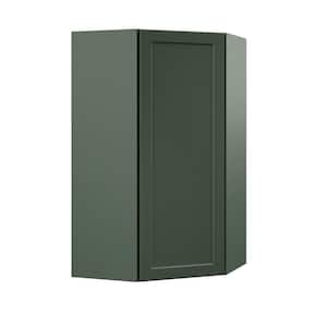 Designer Series Melvern 24 in. W x 24 in. D x 42 in. H Assembled Shaker Diagonal Corner Wall Kitchen Cabinet in Forest