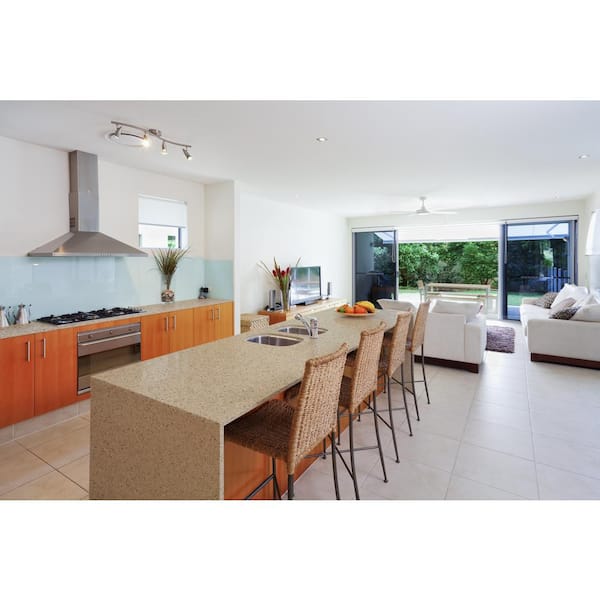 3 in. x 3 in. Quartz Countertop Sample in Silver Lake