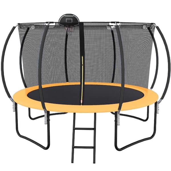 SUNRINX 12 ft. Round Backyard Trampoline with Safety Enclosure