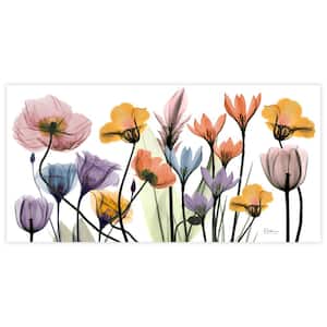 "Flowerscape Portrait" Unframed Free Floating Tempered Glass Panel Graphic Wall Art Print 24 in. x 48 in.