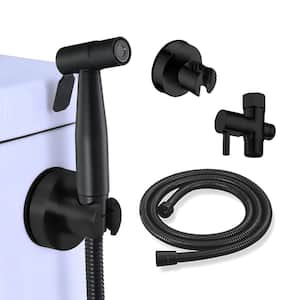 PICO Single-Handle Stainless Steel Bidet Faucet Easy-to-Install Bidet Sprayer with Suction Cup in Matte Black
