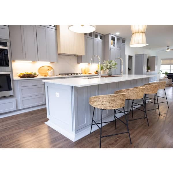Bremen Cabinetry Bremen 33 in. W x 24 in. D x 34.5 in. H Gray Plywood Assembled Lazy Susan Base Kitchen Cabinet with Soft Close