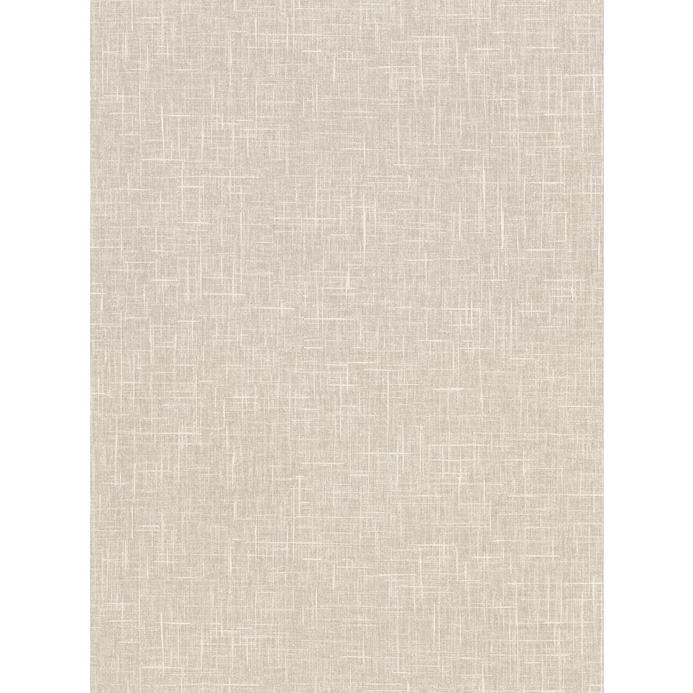Warner Linville Taupe Faux Linen Strippable Wallpaper Covers 60.8 sq ...