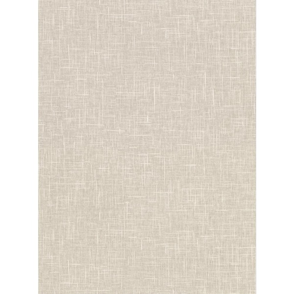 Warner Linville Taupe Faux Linen Strippable Wallpaper Covers 60.8 sq. ft.