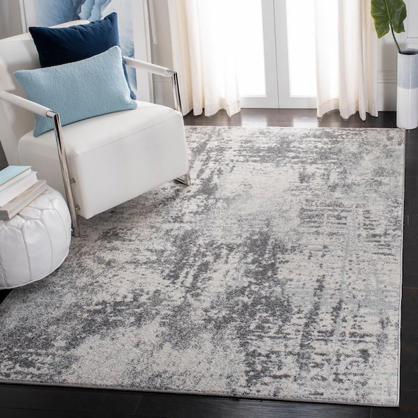 Tulum Ivory/Charcoal 8 ft. x 10 ft. Geometric Area Rug