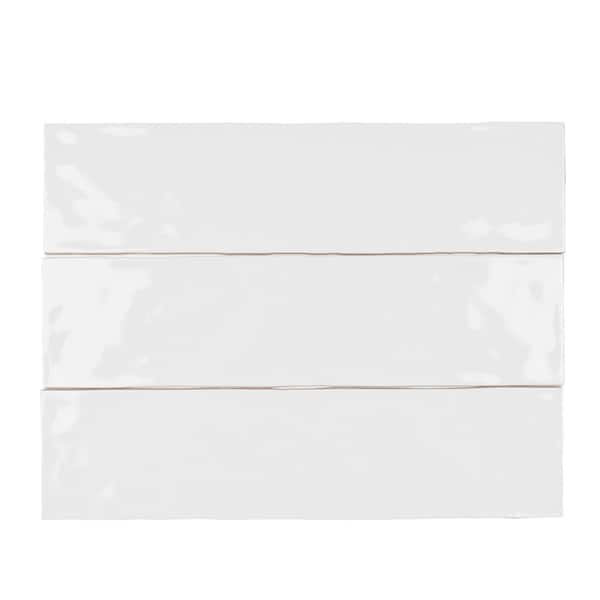Roca Artesano Bright White Ice 3 in. x 12 in. Glossy Ceramic Subway Wall Tile (12.7014 sq.ft./case)