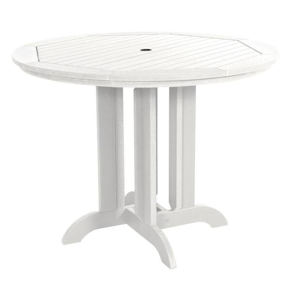 Highwood Sequoia Professional White, Round Resin Patio Table