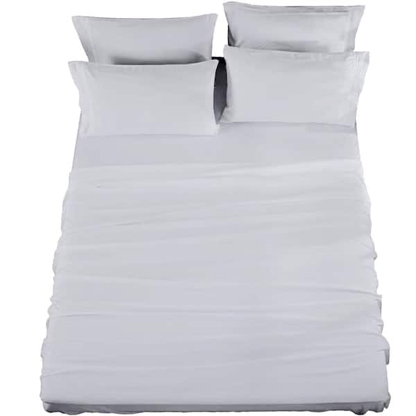 Unbranded 6-Piece Sheet Set, Microfiber, Light Gray, Queen Sheet Set