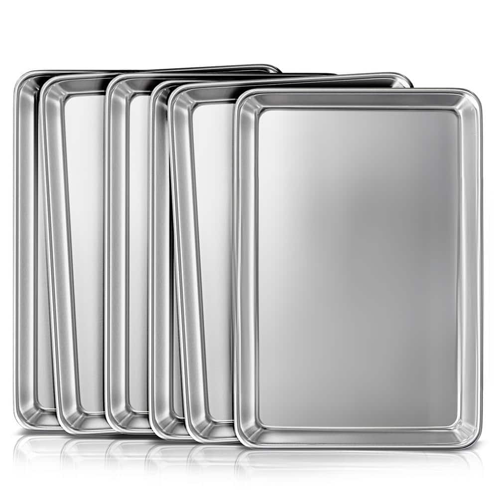 EATEX 4Piece Set Aluminum Jelly Roll Sheet Baking Pan, Steel Nonstick Cookie sheet, Size 15.8