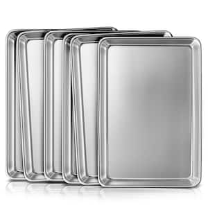 6-Piece Set Aluminum Jelly Roll Sheet Baking Pan, Steel Nonstick Cookie sheet, Size 15.8 in. x 11.3 in. x 1 in. (6-Pack)