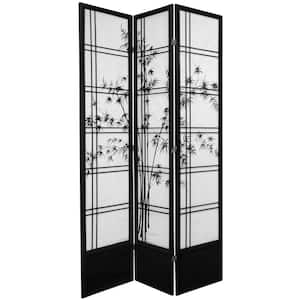 7 ft. Black 3-Panel Room Divider