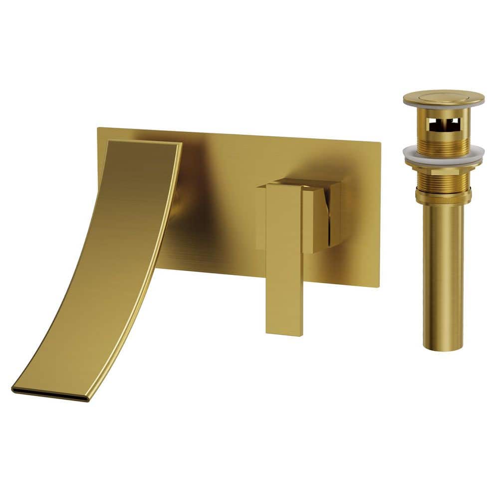 GRANDJOY Waterfall Wall-Mounted Single Handle Modern Bathroom Faucet 1. ...