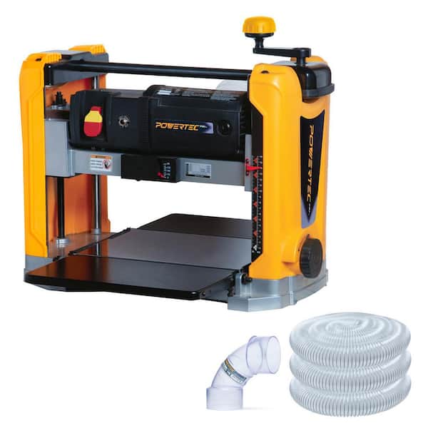 15 Amp 13 in. Benchtop Thickness Planer 3-Blade w/4 in. Dust Port 20 ft. Dust Collection Hose, 4 in. I.D./O.D. 90° Elbow