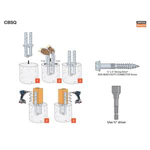 CBSQ Hot-Dip Galvanized Standoff Column Base for 4x4 Nominal Lumber with SDS Screws