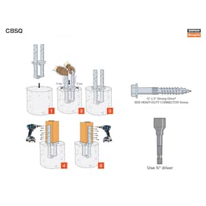 CBSQ Hot-Dip Galvanized Standoff Column Base for 6x6 Nominal Lumber with SDS Screws