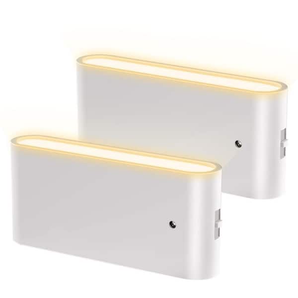 1-Watt Plug In Dusk to Dawn Sensor Integrated LED Night Light Dimmable Brightness for Bedroom, Hallway [2-Pack]