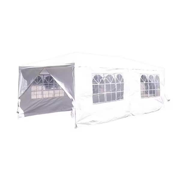 Unbranded 10 ft. x 20 ft. Wedding Party Canopy Tent Outdoor Gazebo with 6 Removable Sidewalls, White