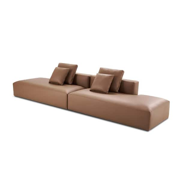 Magic Home 123 in. U Shaped Pull Out Sectional Sofa Bed Couch with