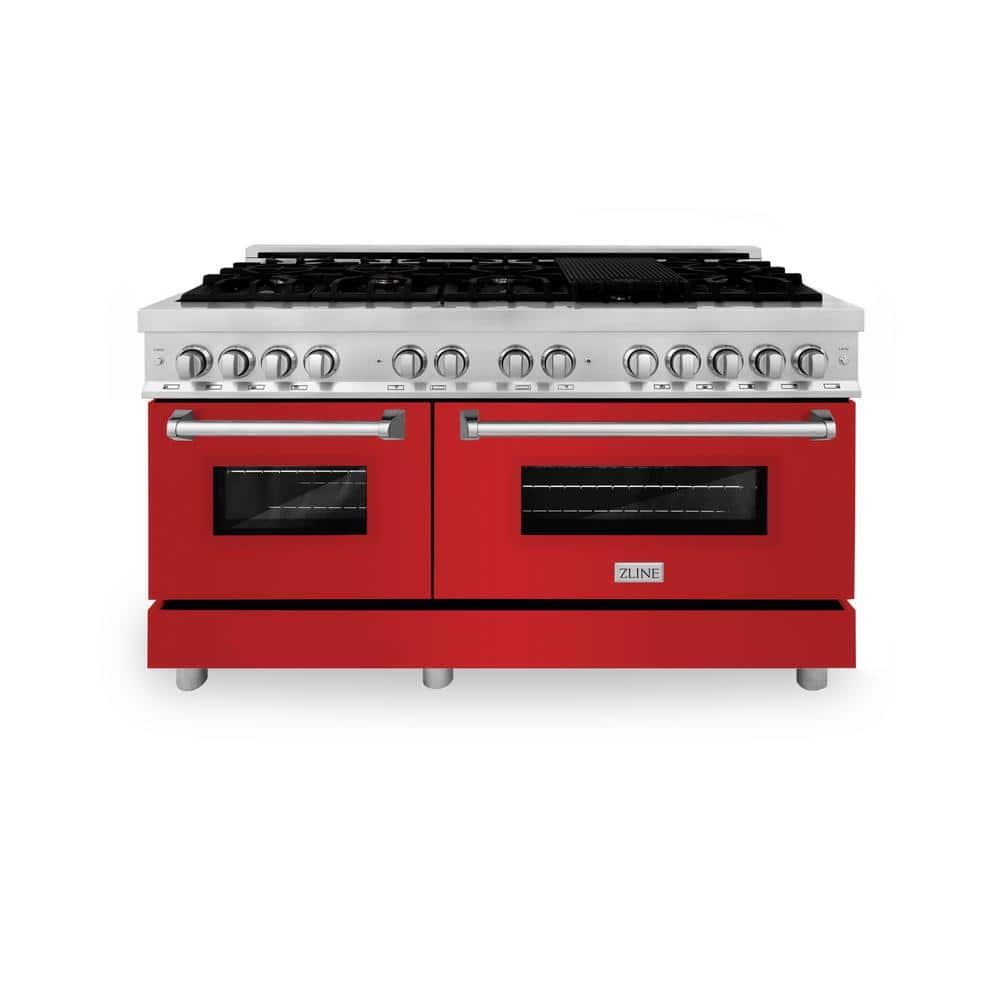 ZLINE Kitchen and Bath 60 in. 9-Burner Double Oven Dual Fuel Range