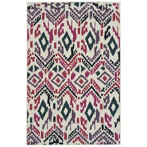 Bitki Collection Navy 5'3" x 7'6" Rectangle Residential Indoor-Outdoor Area Rug