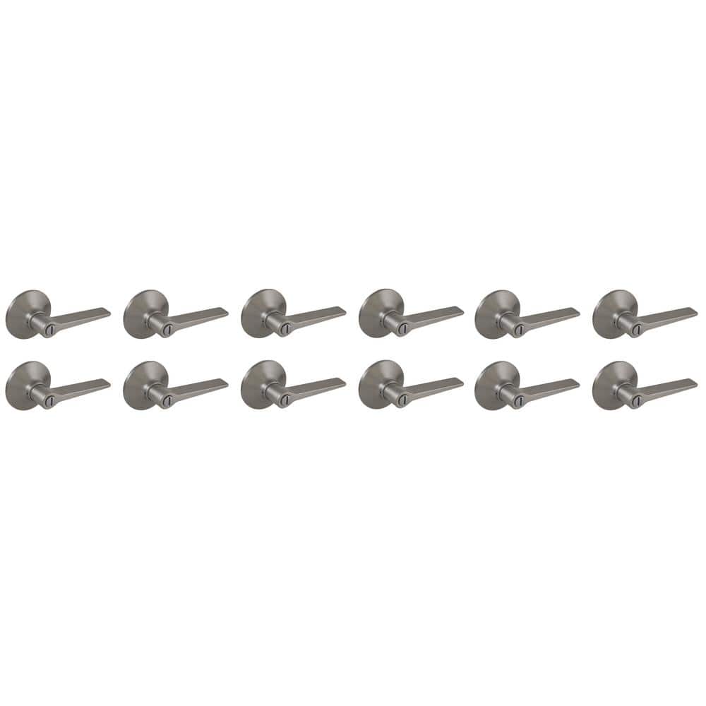 Freedom Satin Nickel Bed/Bath Door Lever 12-Pack