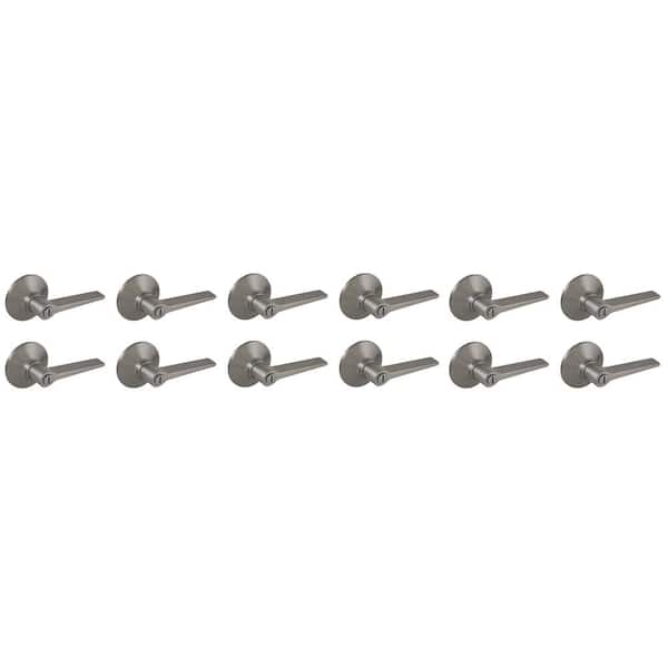 Freedom Satin Nickel Bed/Bath Door Lever 12-Pack