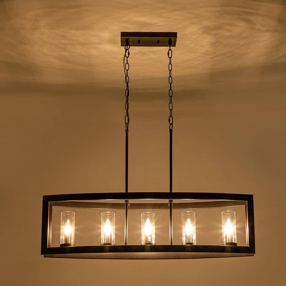 Oil Rubbed Bronze 5-Light Industrial Cage Pendant