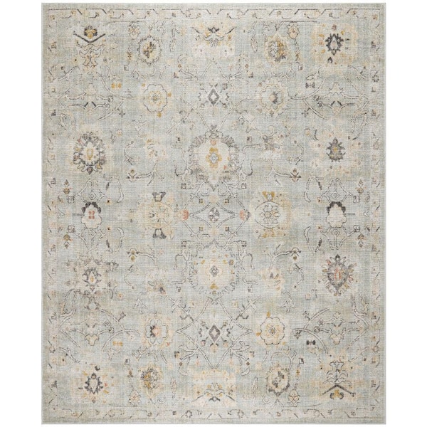 Nourison Oushak Home Mint 8 ft. x 10 ft. Floral Traditional Area Rug