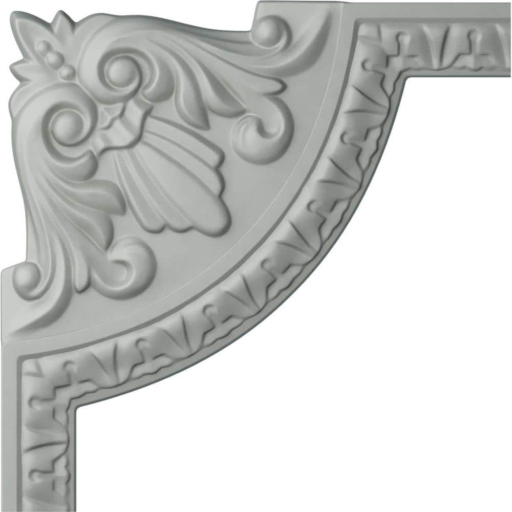 8.5" White Urethane Acanthus Leaf Panel Moulding Corner