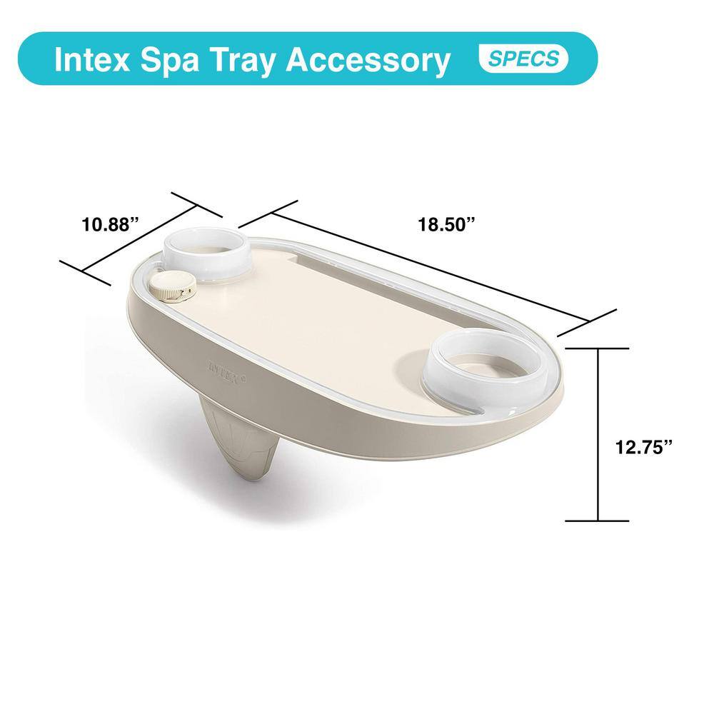 Intex 6-Person Greystone Inflatable Square Hot Tub with LED Tray