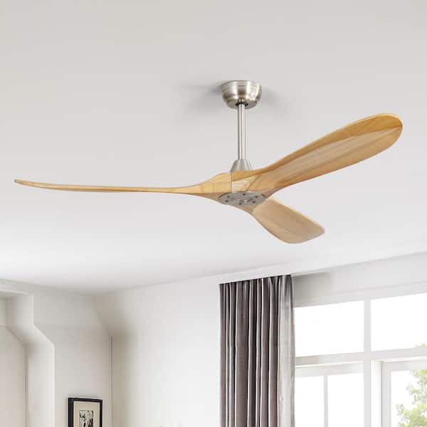 60 in. Indoor/Outdoor Nickel Ceiling Fan without Light for Bedroom or Living Room