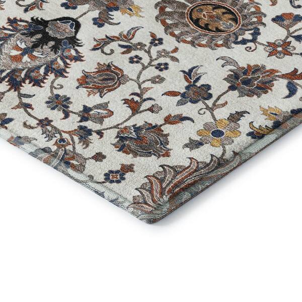 Mayfield Premium Machine Washable Abstract AMF2192 Ivory 3 ft. x 5 ft. Area Rug