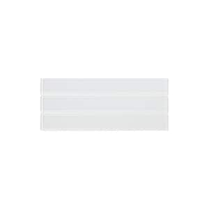 Take Home Sample - Jasmin Off White 3.26 in. x 8 in. Glass Peel and Stick Wall Mosaic Tile (0.18 Sq. Ft. / Each)