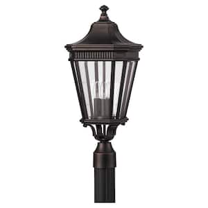 Cotswold Lane 3-Light Grecian Bronze Outdoor Lamp Post Light