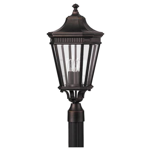 Generation Lighting Cotswold Lane 3-Light Grecian Bronze Outdoor Lamp Post Light